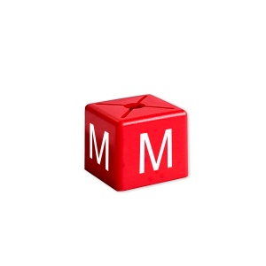Rozmiarówka wieszakowa kubiczna XS-XXL, SALE (200szt.): M czerwony