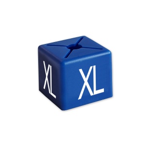 Rozmiarówka wieszakowa kubiczna XS-XXL, SALE (200szt.): XL niebieski