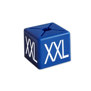Rozmiarówka wieszakowa kubiczna XS-XXL, SALE (200szt.): XXL niebieski