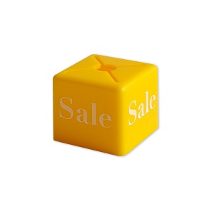 Rozmiarówka wieszakowa kubiczna XS-XXL, SALE (200szt.): SALE żółty